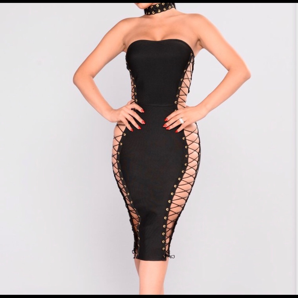 NEW fashion nova black bodycon dress